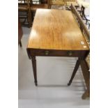 19th cent. Mahogany Pembroke table with single drawer to one end & false drawer to the other. The