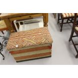 20th cent. Blanket box with tapestry covering. 29ins x 20ins x 16ins.