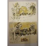 Ellis Family Archive: Posters - Clifford Ellis 1907-1985 Study of Cattle in Parkland, signed and