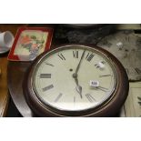 Clocks: Mahogany cased Garrard kitchen wall clock serial No T3127.