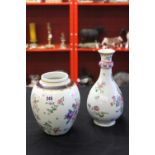 20th cent. Oriental: Cantonese famille rose elegant tapering vase 10ins. a/f. plus continental