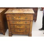 Early 19th cent. Mahogany 'Dutch Revival' washstand chest, 3 drawers and side pillars, opening upper