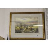 20th cent. Clive Pryke watercolour Golden Glints rural study. Framed and glazed 17ins. x 12ins.