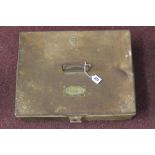 Militaria: 19th cent. Hawkes and Co. of Piccadilly London, tin document box with brass label J.J.