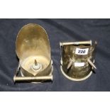 Militaria: WWI trench art 18 pound shell scuttle shaped sweet dishes - a pair 6ins.