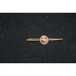 Gold WWI sweetheart bar brooch for Tank Corps. 2.3grams.