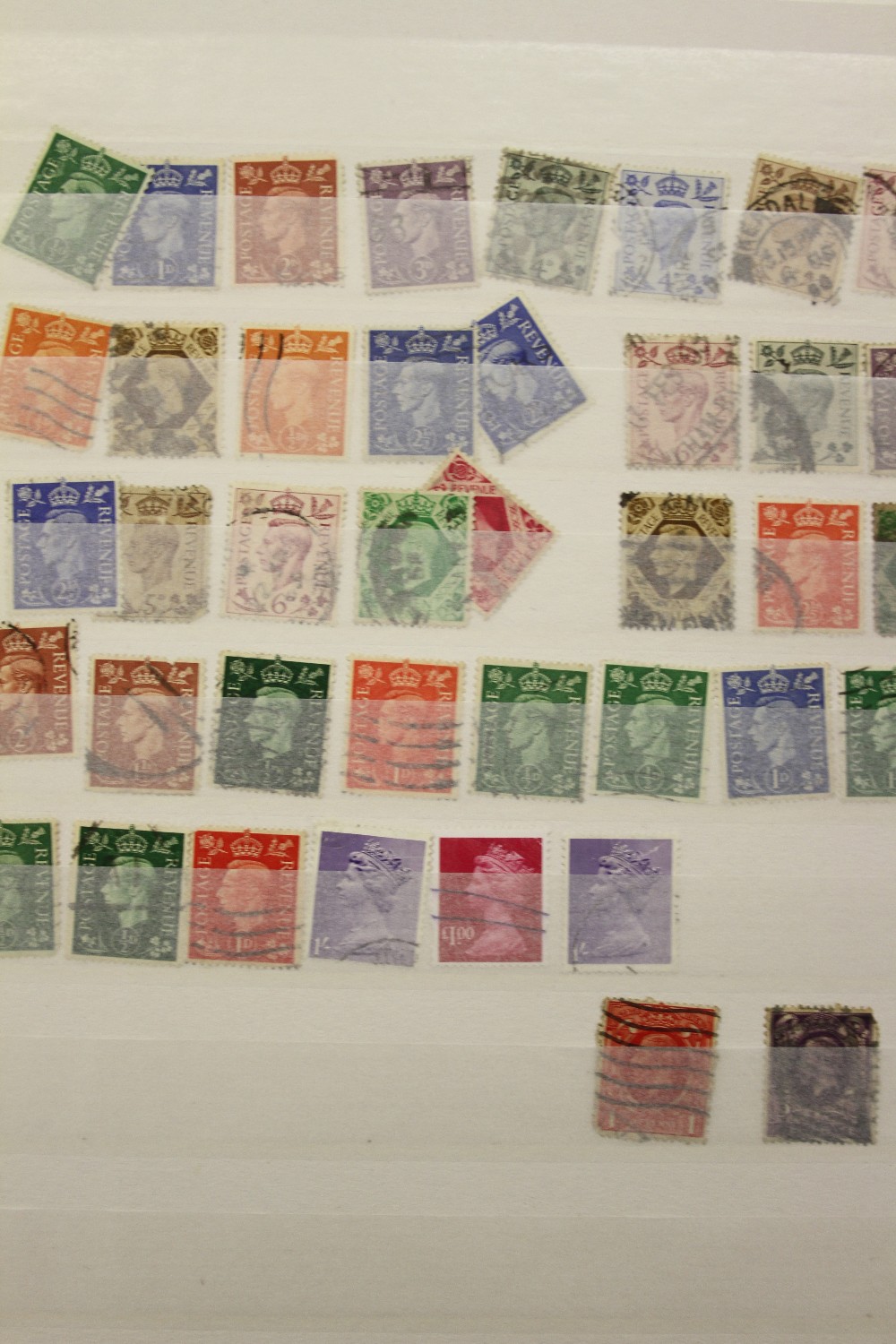 Stamps: Stock book Castle set f/u many f/u QV KG VI QE2 Jersey definitive issue 1981-82 plus an