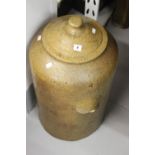 19th cent. Rural Salt Glaze: Rhubarb forcer with cover and 2 handles. 16ins diameter x 24ins high.