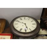 Clocks: Mahogany cased Garrard kitchen wall clock with new dial (plus 1 old) serial No 539690