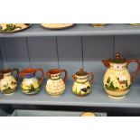 Devon Motto Ware Long Park & Aller Vale: Coffee pots, cockerel, Cottage and Scandy designs, 2