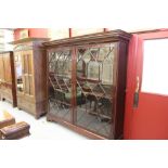 19th cent. Good mahogany bookcase of large proportions. Two doors containing 48 glass panels with