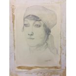 •Ellis Family Archive: Sir Jacob Epstein 1880-1959, pencil study of a young woman, signed bottom