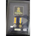 Military: WWI Medals pair to 127941 Gunner J.C. Christie RA 14-20 War Medal Victory Medal, box