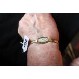 Watches: Hallmarked gold (white) art deco ladies wristwatch, Swiss movement, rolled gold expanding
