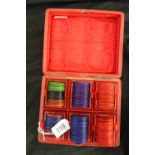 19th cent. Games: Mudie and Son of Piccadilly bone gaming chips 2/- to £1 in various colours