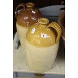 Early 20th cent. Salt glaze 2 gallon jars: Devizes, Wiltshire 'Advertising'. One stamped "