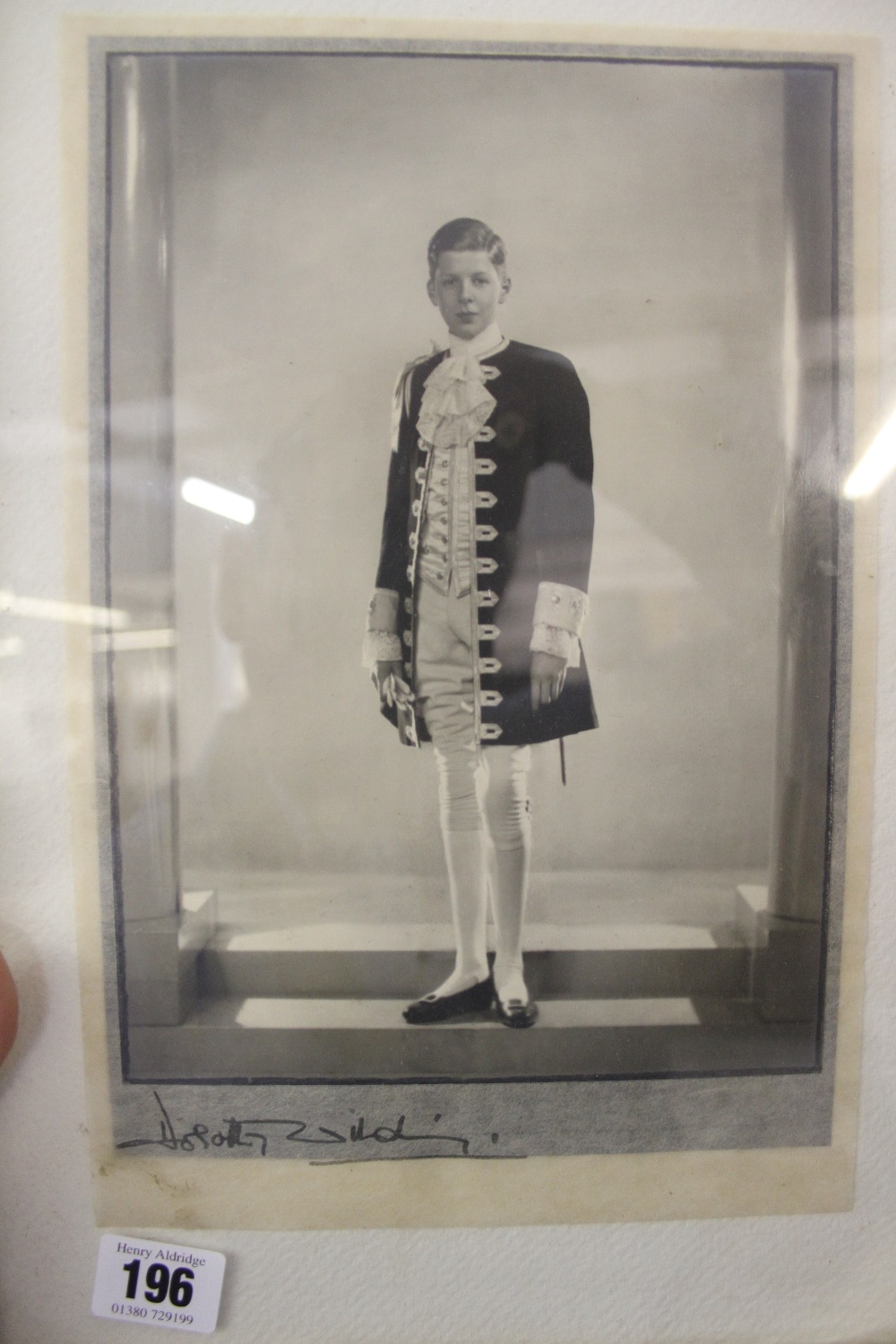 Photographs: Royal Coronation, Dorothy Wilding 1953, page boy possibly Lascelles. 12ins. x 7ins.