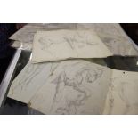 Ellis Family Archive: Clifford Ellis 1907-1985, equine and anatomical studies in pencil. (9) 10ins x