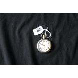 Watches: Military Damas pocket watch, white enamel face with chrome body stamped GS/TP 51765 with