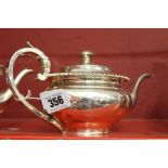 Hallmarked Silver: Teapot, London Joseph Angell, 13.8oz. approx.