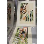 Ellis Family Archive: Rosemary Ellis 1910-1998, watercolour on board of a nude lady, initialled