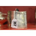 Hallmarked Silver: Tea caddy hinged lid, Birmingham, Elkington & Co. 4.8oz.