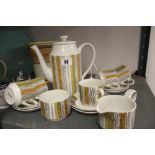 20th cent. Ceramics: Midwinter Sienna coffee set , Jesse Tait design, green, brown and black