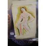 Ellis Family Archive: Rosemary Ellis 1910-1998, female nudes, series of 3 watercolour. 8ins x 13ins.