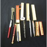 Pens: Fyne-Poynt pencil, boxed with paperwork, 1953 HMQEII souvenir pencil boxed, Scripto "Lady"