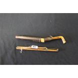 Objects of Virtu: Satinwood and brass foot measure for adults and children plus umbrella shaped