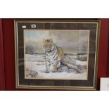 Art: H.C. Babington watercolour/Gouache 'Mountain Tiger', signed bottom right. 19ins x 15ins.