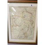 Maps: Framed map of Rhodesia & British Central Africa. 14ins. x 20ins.