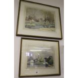 Frank Sherwin: Watercolour rural study signed lower left 18ins x 13½ins. plus a village study in a