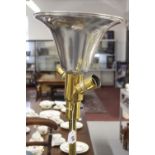 20th cent. Brass and Chrome 2 branch standard lamp on circular base 68ins. Tall.