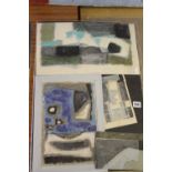 Ellis Family Archive: Clifford Ellis series of four 'Abstract' watercolours in blues