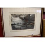 Peter Perkins AR BA: Watercolour "Bosham Harbour", signed bottom right. label verso 14ins x 9ins.