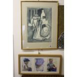 Patricia Goldsmith: Collograph "The Ginger Jar" monogram lower right 12ins x 16ins and a S. Hall