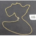 Hallmarked Gold: 9ct. Belcher type necklace, 24ins. Approx. 13grams.