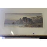 Vernon Earp 1890, watercolour, "Kynance Cove, Cornwall" signed lower right, 21ins x 9ins.