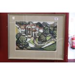 John Ford 1950 watercolour 'village study', signed lower right 1987. 16ins. x 12ins.
