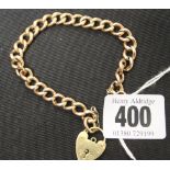 Hallmarked Gold: Chain link bracelet 9ct, 9g approx.