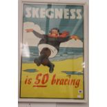 Poster: "Skegnes It's so Bracing" Transport poster, genuine 1950s/60s, printed by R.B Macmillan