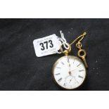 Watches: Hallmarked 18ct. gold open face key wind pocket watch, signed W S Arnold Red Lion Square,