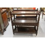 19th cent. Mahogany 3 tier open shelved buffet with 2 drawers to the middle section. Ornate carved
