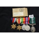Militaria: World War II Royal Air Force group of five to Corporal C Batt of Axillary Air Force,