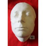 19th cent style. Plaster death mask of an unknown subject. 9½ins.