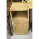 20th cent. Lime oak bedside cupboard. 14ins. x 28½ins. x 14ins.