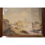 I Braund 1834 Watercolour: Village study, framed and glazed. 23ins x 16ins.