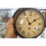 Clocks: Smith's 8 day bulkhead clock, metal cased.