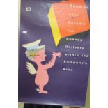 Poster: Harry Steven Cherub Parcels poster blank copy for overprinting. 1950s/60s.